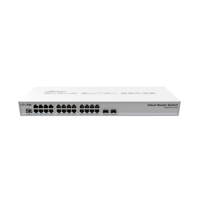 Коммутатор MikroTik CRS326-24G-2S+RM 24x1Gb, 2xSFP, 1U 19