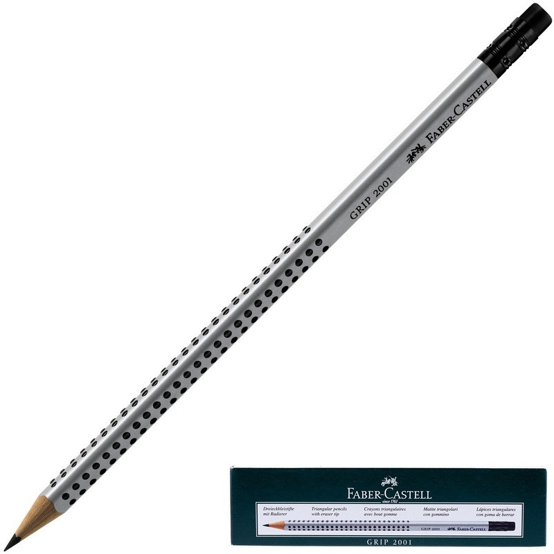 Карандаш чернографитный Faber-Castell GRIP 2001, НВ, с ласт /117200