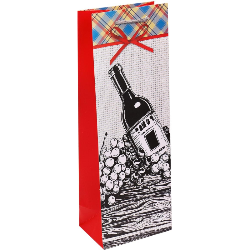 Пакет подарочный DС мат.лам 12,8х36х8,4 Бутылка насыщен. вина,210г ПКП-2662