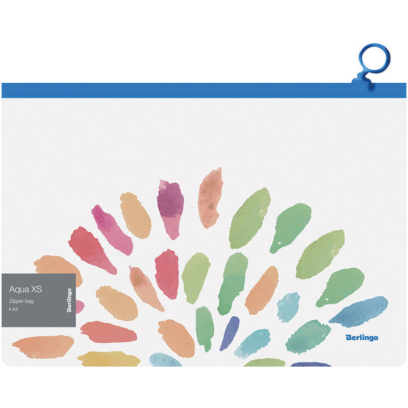 Папка-конверт на молнии Berlingo "Aqua XS" A4, 180мкм, с рисунком