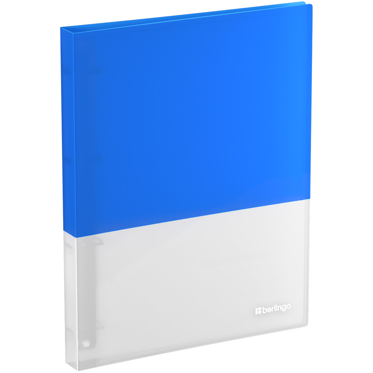 Папка на 4 кольцах Berlingo "Semicolor" А4, 24мм, 700мкм, D-кольца, с внутр. карманом, голубая, софт-тач