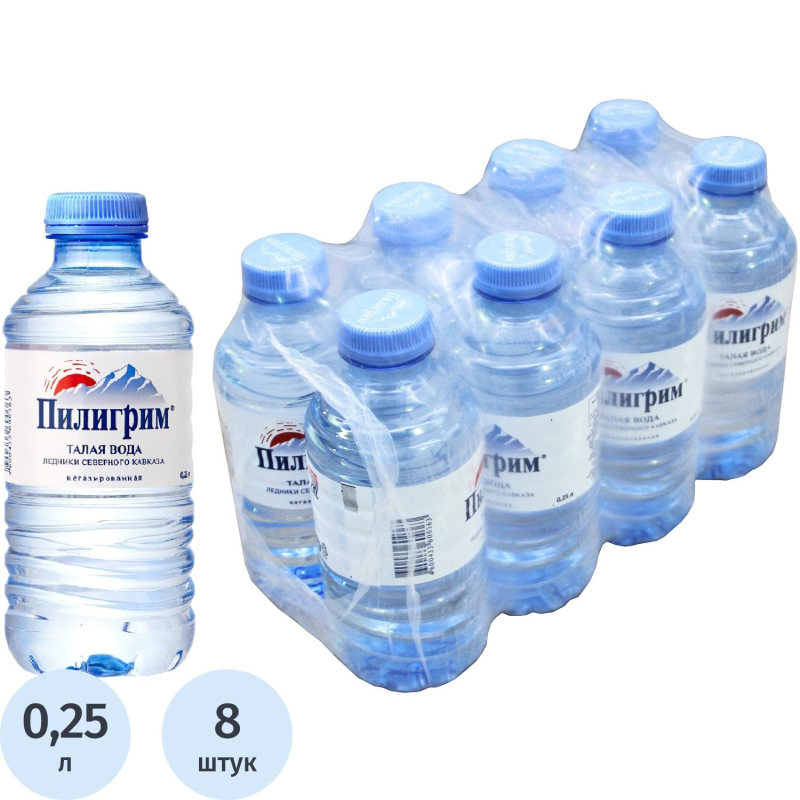 Вода минеральная Пилигрим талая ледниковая негазированная пэт 0.25л