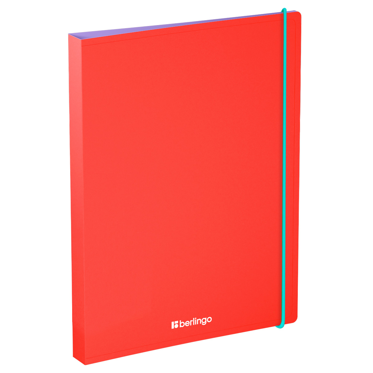 Папка на 4 кольцах Berlingo "Raze" А4, 24мм, 600мкм, D-кольца, с внутр. карманом, красная, софт-тач
