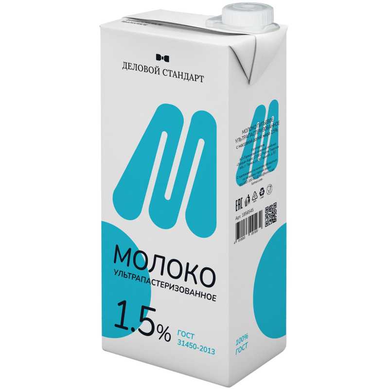 Молоко Деловой Cтандарт ультрапастеризованное 1.5% 1 л