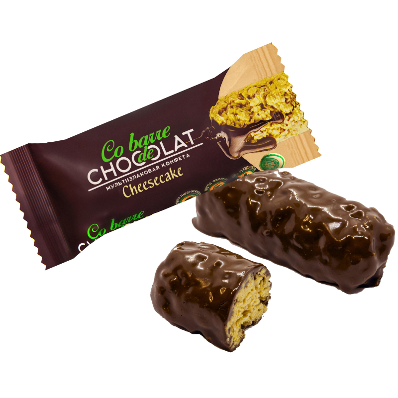Конфеты Co barre de CHOCOLAT мультиз. со вк. Чизкейк с тем.кон. гл.,2кг/уп
