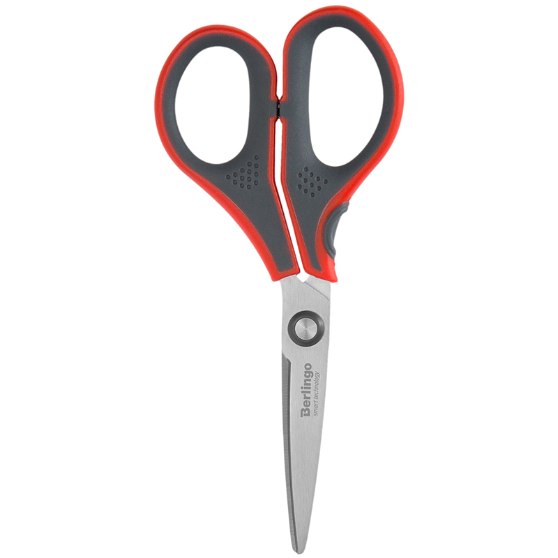 Ножницы Berlingo "Smart tech", 13см, красные, европодвес