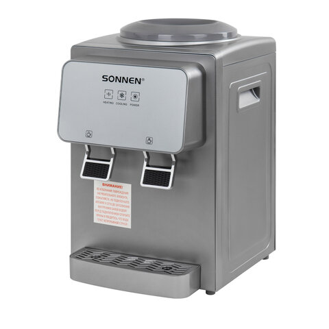 Кулер для воды SONNEN TSE-02GP, настольный, НАГРЕВ/ОХЛАЖДЕНИЕ ЭЛЕКТРОННОЕ, 2 крана, серебристый, 455745 Кулер для воды SONNEN TSE-02GP, настольный, НАГРЕВ/ОХЛАЖДЕНИЕ ЭЛЕКТРОННОЕ, 2 крана, серебристый, 455745