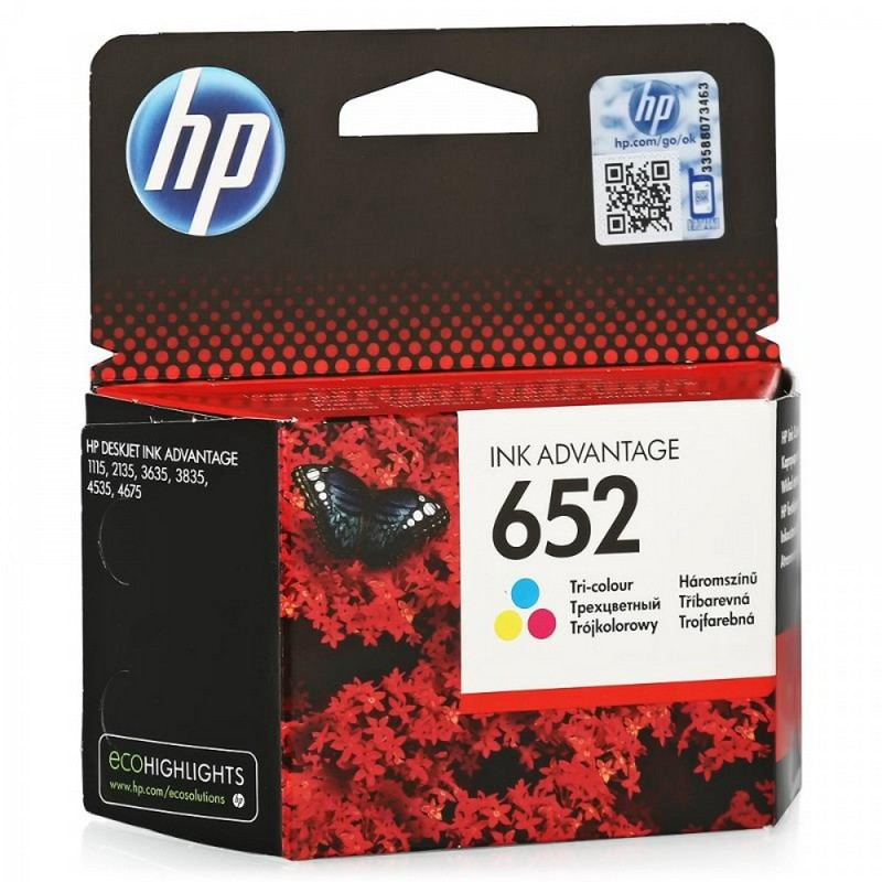 Картридж струйный HP 652 F6V24AE CMY оригинальный