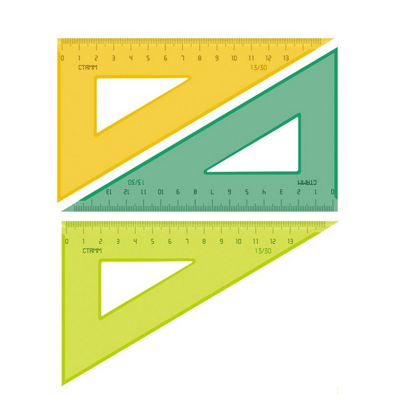Линейка Треугольник 13 см угол 30 градусов NEON Cristal цвет ассортиТК-33