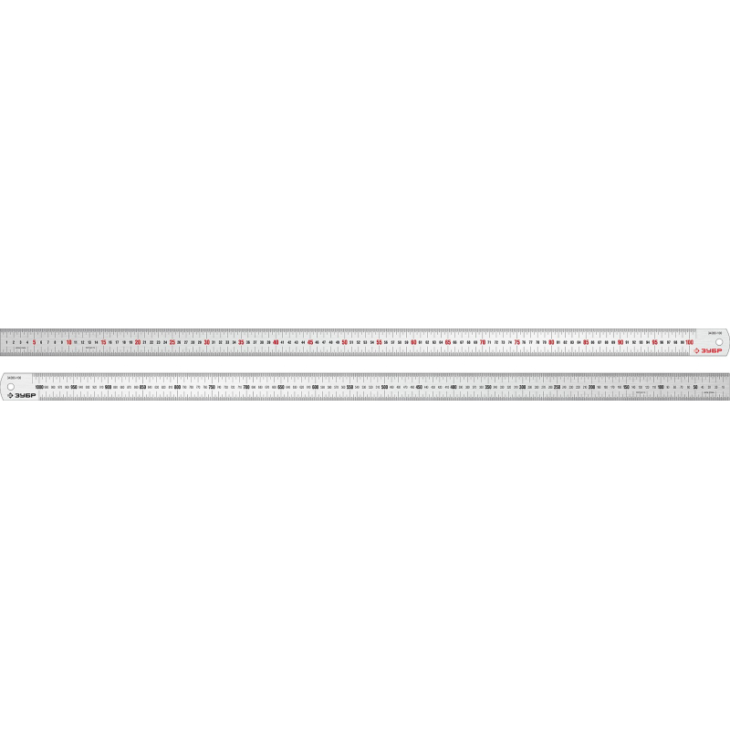 Линейка усиленная нержавеющая ЗУБР  Про-100, длина 1.0 м (34280-100)