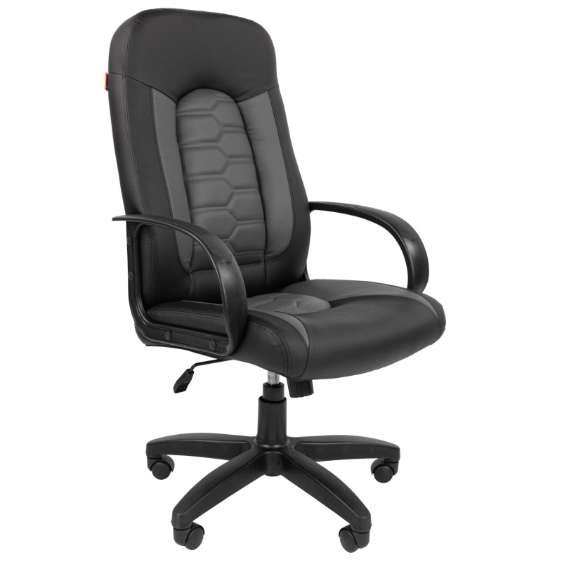Кресло VT_EChair-683 TPU кожзам черный/серый, пластик