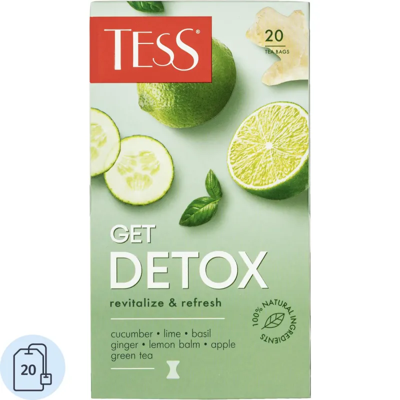 Чай Tess Get Detox revitalize&refresh зеленый 20 пакетиков