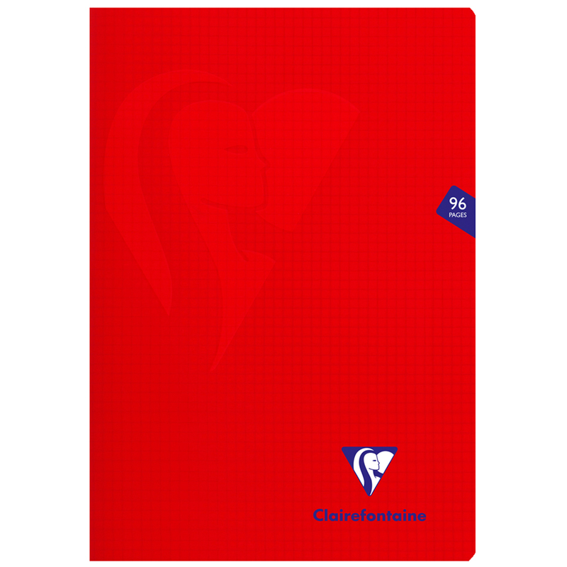Тетрадь 48л., А4, клетка Clairefontaine "Mimesys", пластиковая обложка, красная, 90г/м2