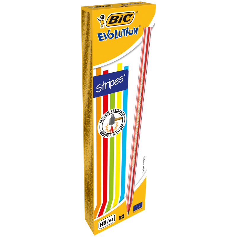 Карандаш ч/г Bic "Evolution Stripes" HB, заточен., пластиковый