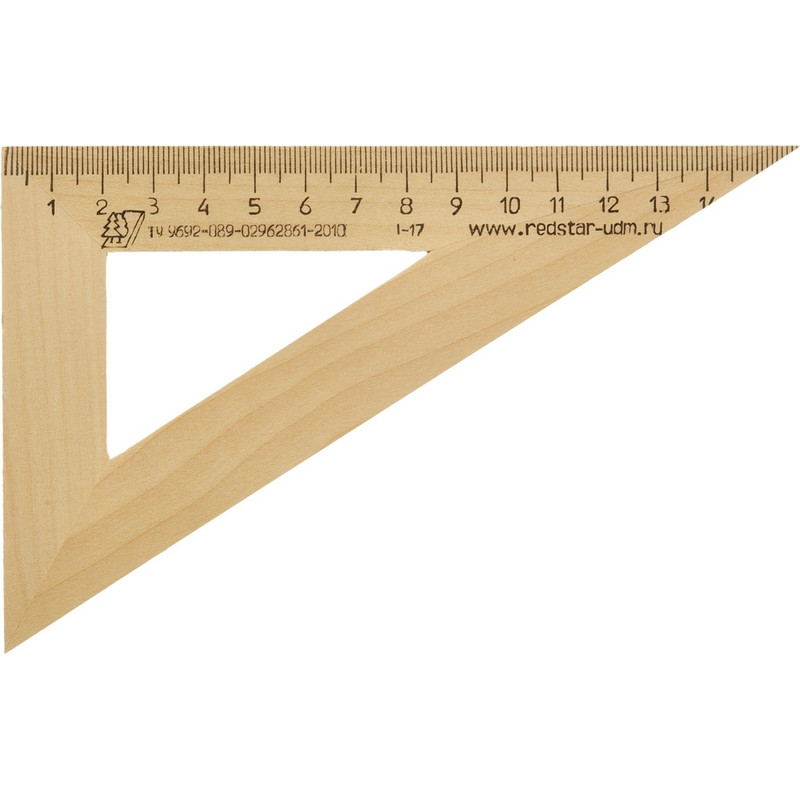 Треугольник деревянный 16см ,угол 30 градусов, Можга С-139
