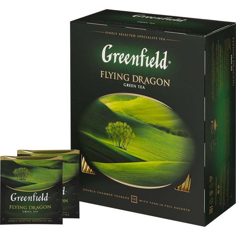 Чай Greenfield Flying Dragon зеленый фольгир.100пак/уп 0585-09 Т