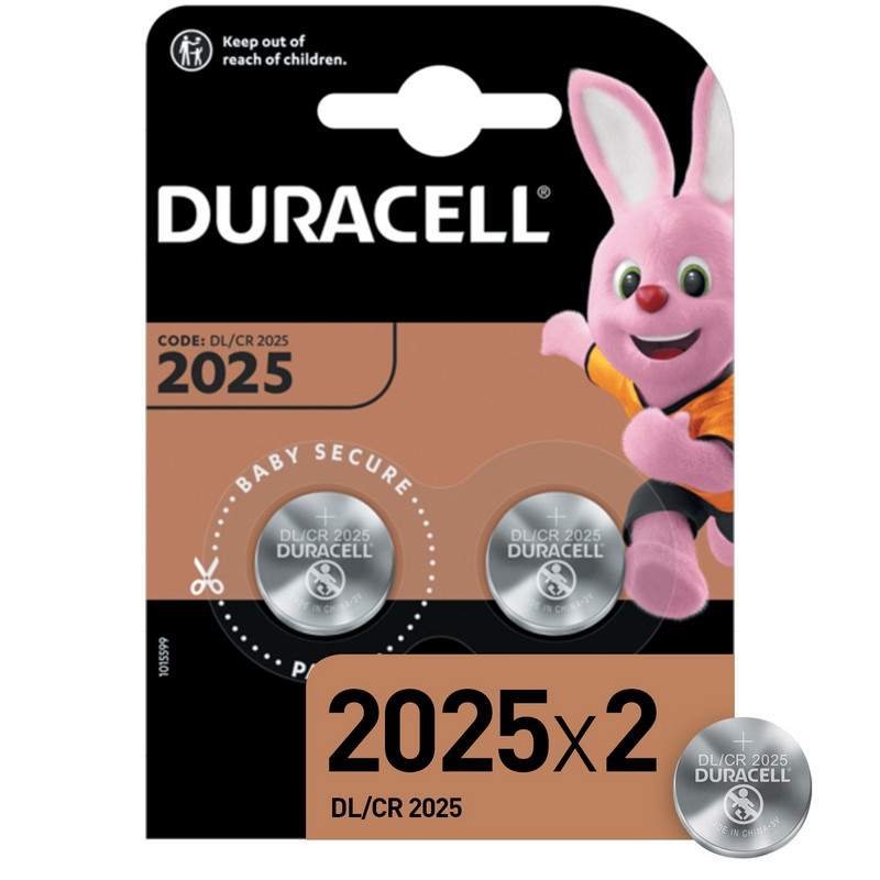 Батарейка DURACELL CR2025 3V Lithium бл/2