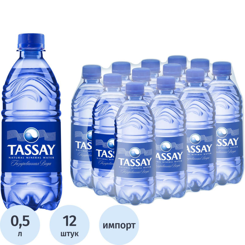 Вода TASSAY газированная пэт 0,5л