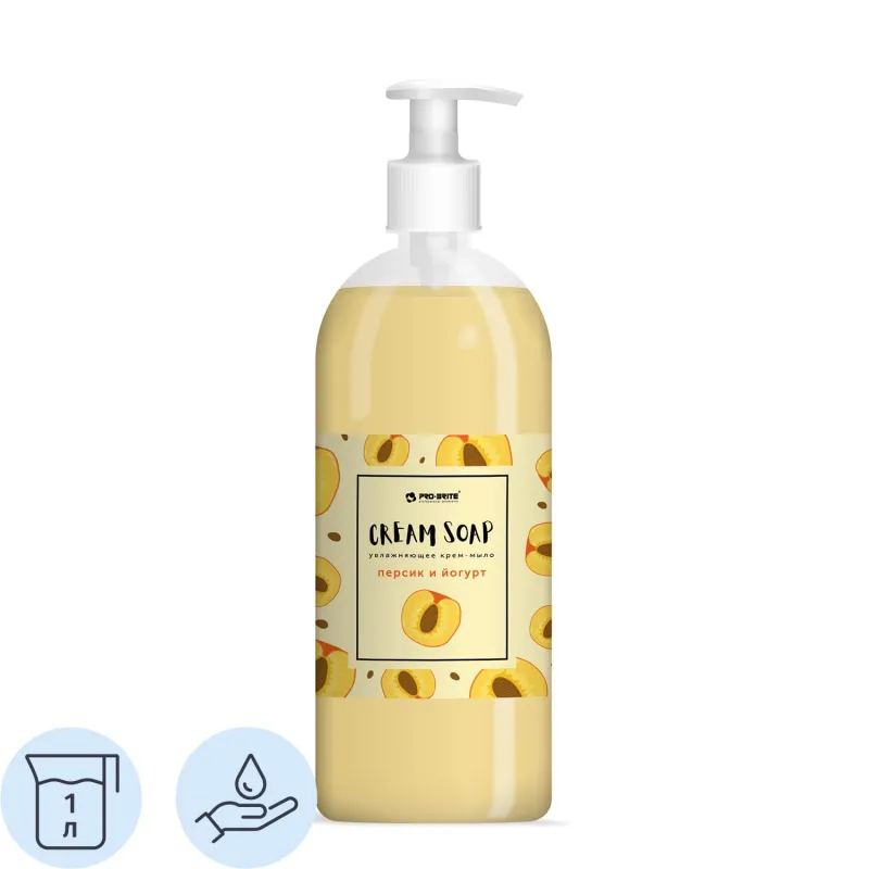 Крем-мыло Pro-Brite Cream Soap Персик и йогурт 1000 мл