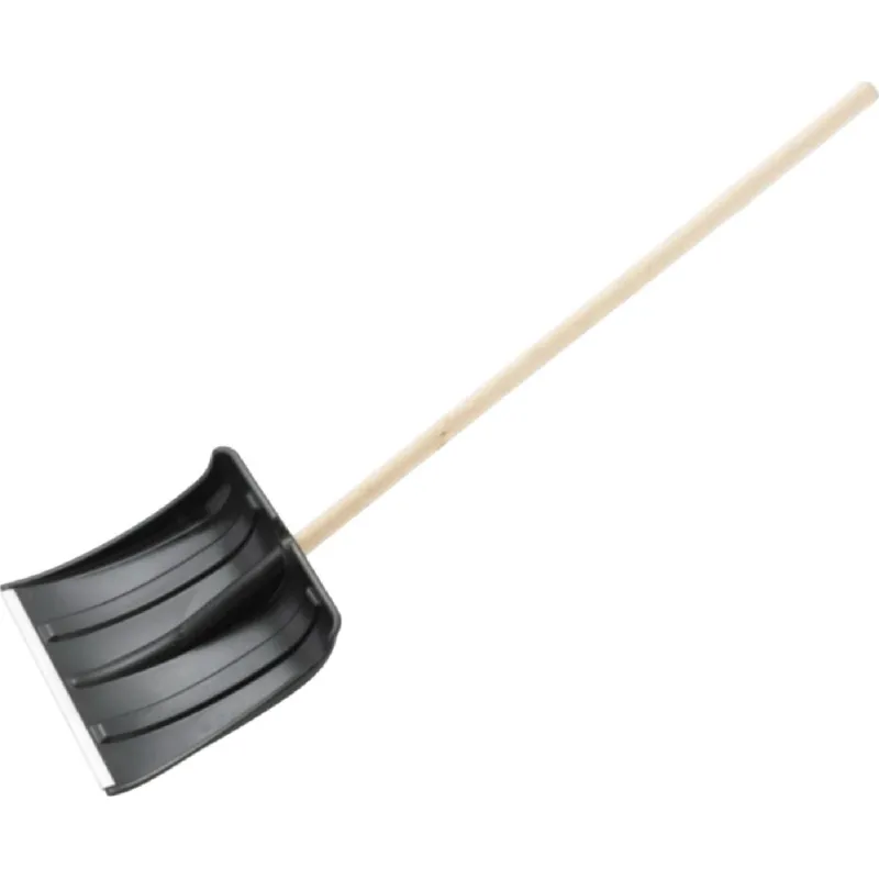 Лопата для уборки снега пластик/ковш 38х38,5х142 см с дерев черенком 615745