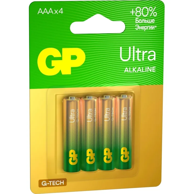 Батарея GP Ultra AAA/LR03/24A алкалин., бл/4 GP24AU-2CR4