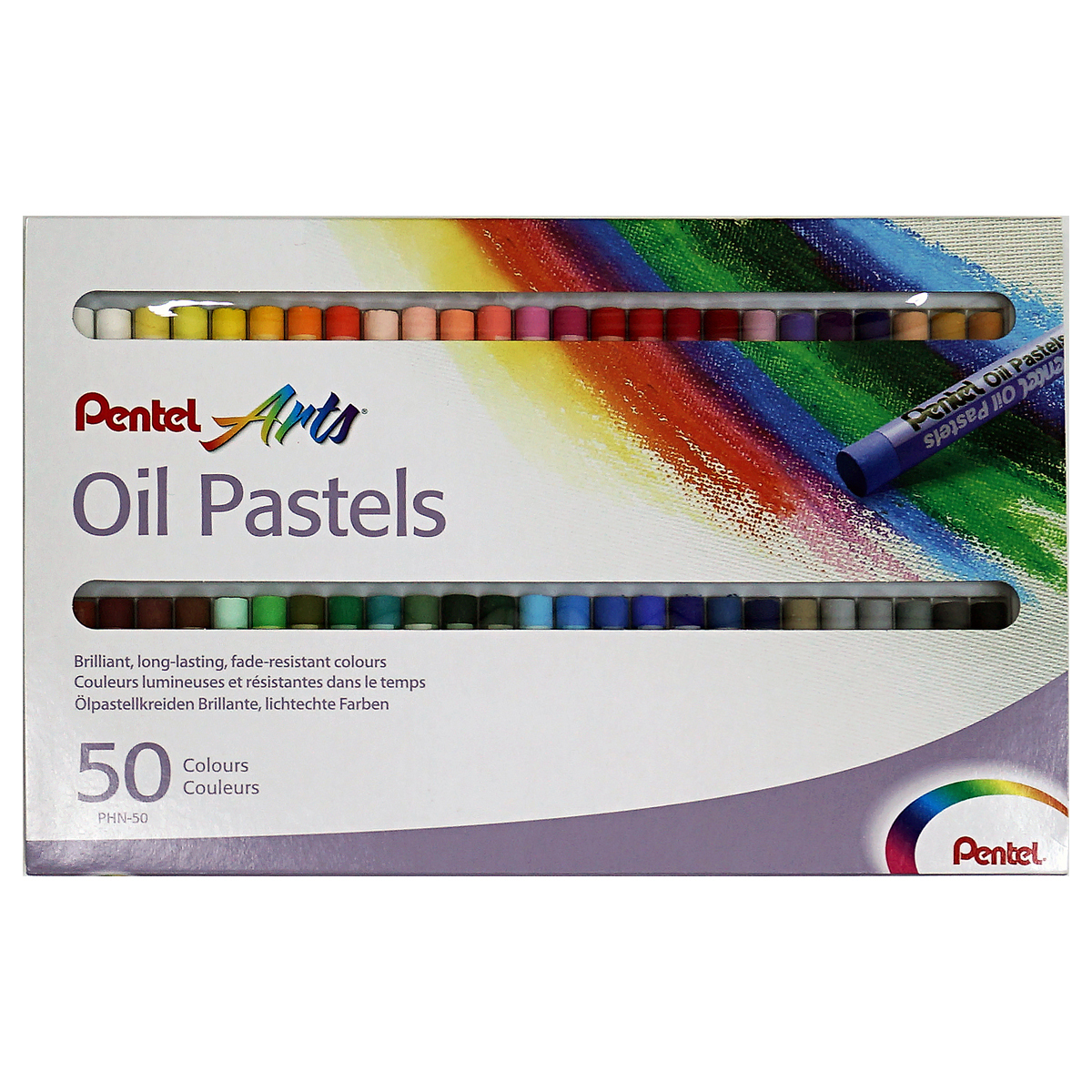 Пастель масляная Pentel, 50 цветов, картон. упак.