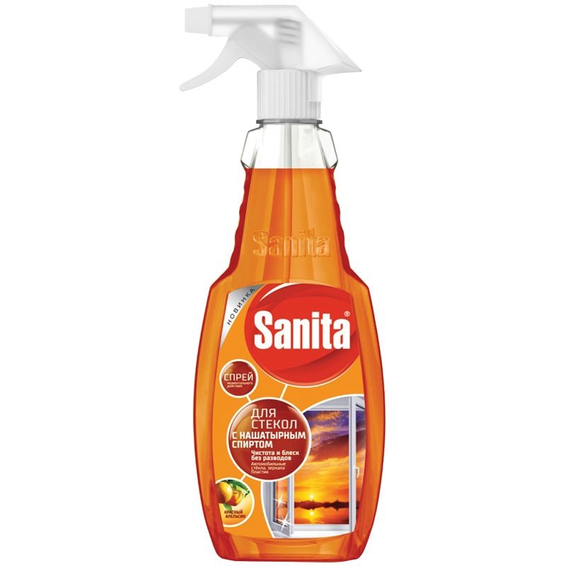 Средство для мытья стекол Sanita, с нашатырным спиртом, 500мл