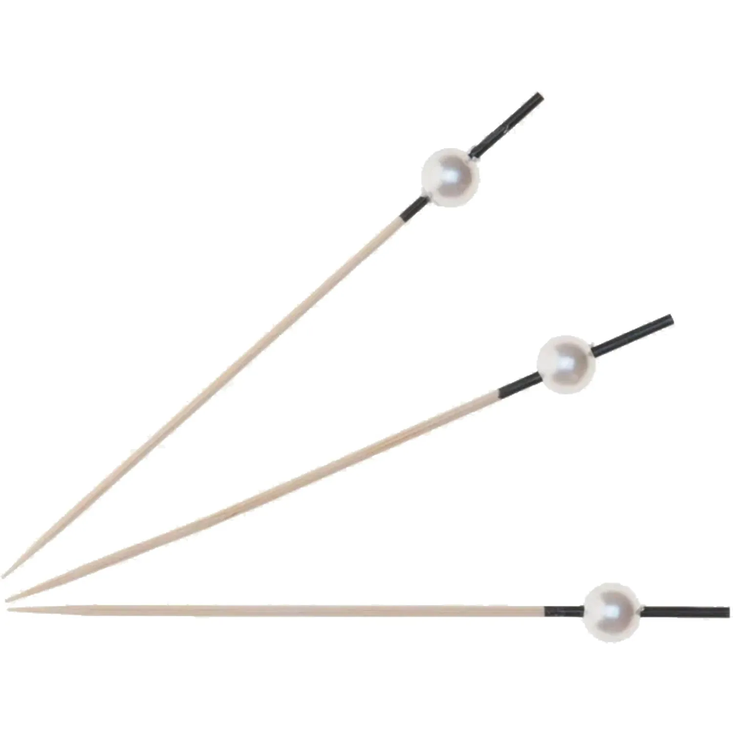 Пики для канапе КонтинентПак Жемчужина Белая бамбуковые 120 мм (100 штук)