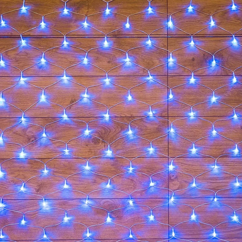 Гирлянда светодиодная сеть 1,8х1,5 м, прозрач ПВХ, 180 LED, Синий,  215-133
