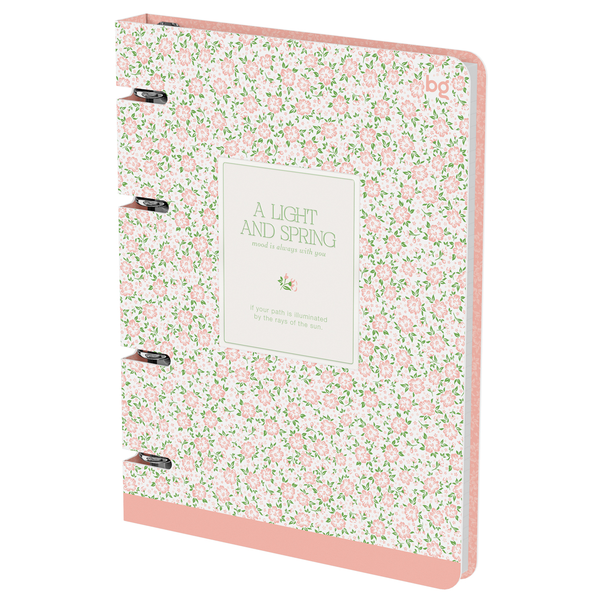 Тетрадь на кольцах А5, 120л., BG "Цветочный паттерн", картон, матовая ламинация, выб. лак