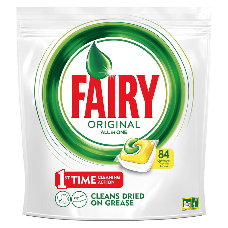 Капсулы для посудомоечной машины Fairy "Original. All in1. Лимон", 84шт.