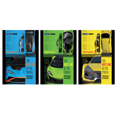 Блокнот МАЛЫЙ ФОРМАТ А6, 40 л., склейка, мелованная бумага, клетка, глянцевая ламинация, HATBER, "Скорость и мощь", 077053, 40Б6лA