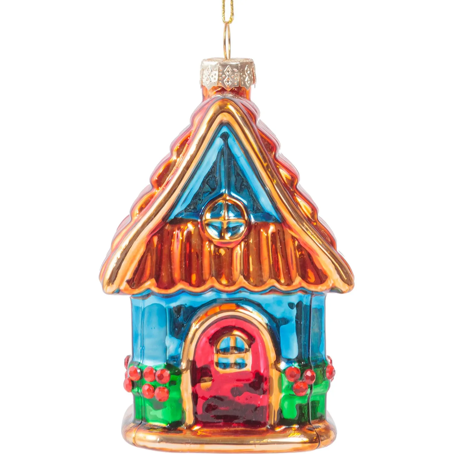 Игрушка Украшение НГ подвесное из стекла / 6,6x6,6x11,2см арт.95578