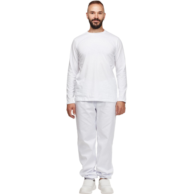 Футболка (160 г.) с длинным рукавом бел.(XXXL)