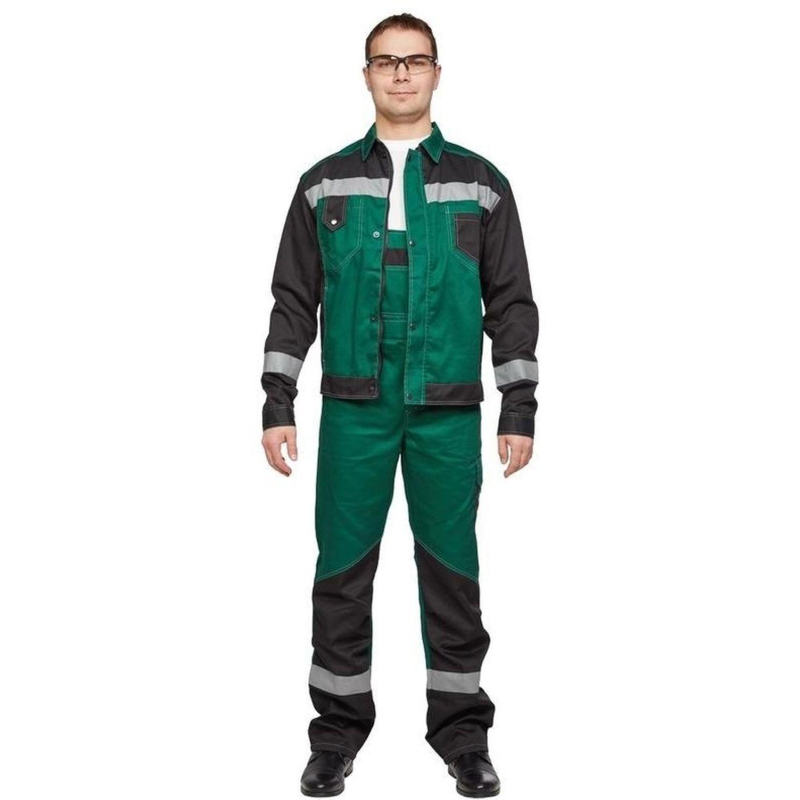 Костюм рабочий летний муж л21-КПК зел/черн (р.44-46) 170-176 (мод.КОС212)