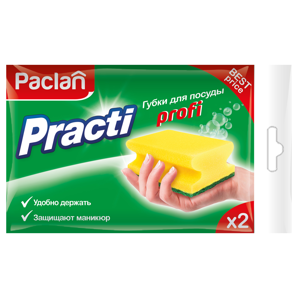 Губки для посуды Paclan "Practi. Profi", 2шт. Губки для посуды Paclan "Practi. Profi", 2шт.