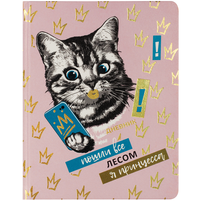 Дневник 1-11 кл. 48л. ЛАЙТ BG "Я принцесса!", иск. кожа, печать, блестки, ляссе
