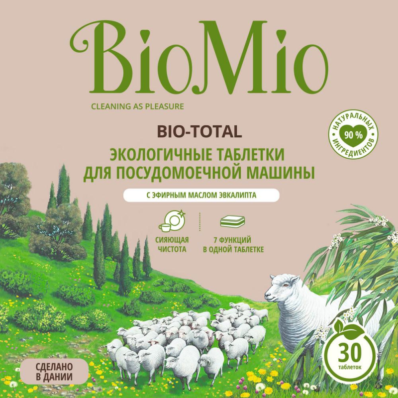Таблетки для ПММ BioMio BIO-TOTAL с эфирным маслом эвкалипта 30шт/уп