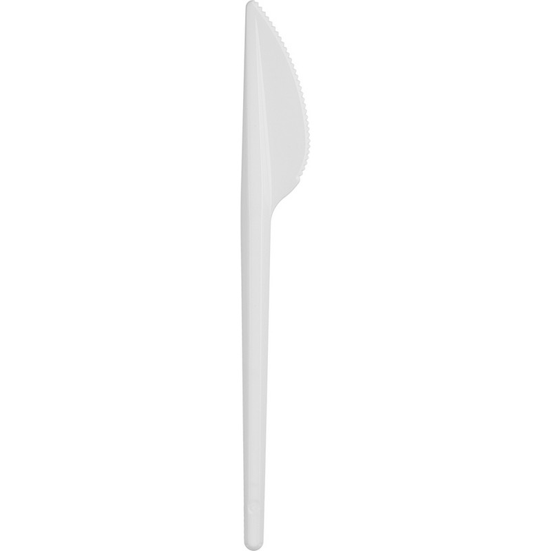 Нож одноразовый 155мм, белый, бюджет,  ПС 100шт/уп