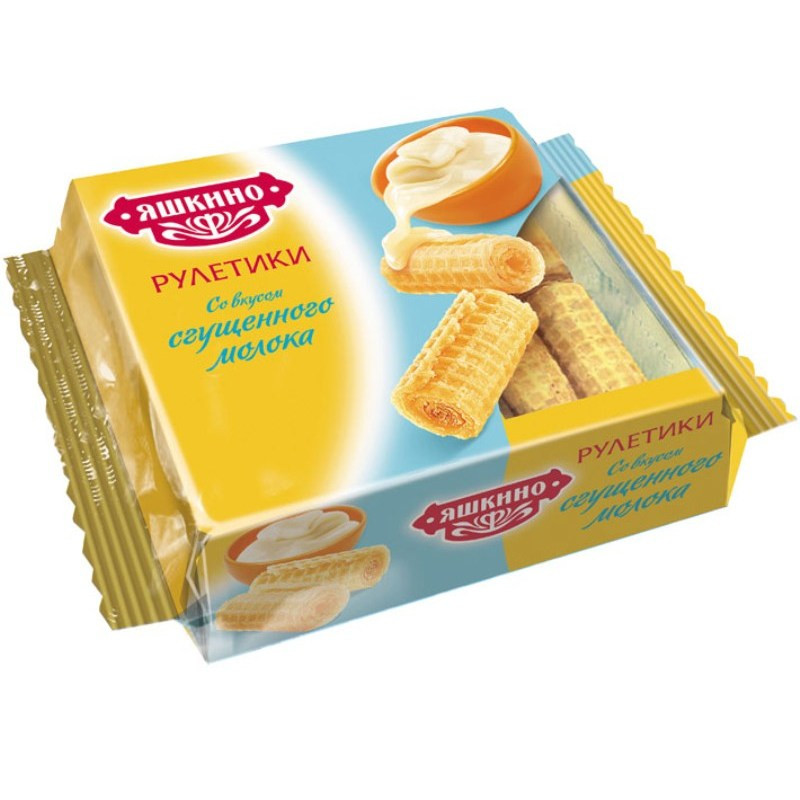 Вафельные трубочки Яшкино со вкусом сгущенного молока 160 г Вафельные трубочки Яшкино со вкусом сгущенного молока 160 г