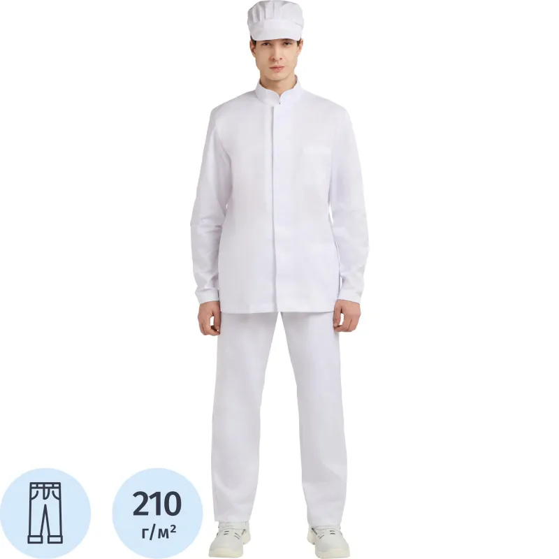Брюки для пищевого пр-ва универс. у17-БР ХАССП (бр)бел. (р.60-62) р.158-164