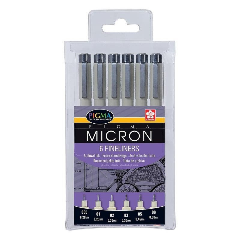 Набор пишущих принадл. линеры 6шт черный Pigma Micron PO(XSDK-6)