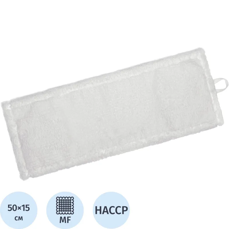 Насадка МОП плоская микрофибра 50x15 см белая Насадка МОП плоская микрофибра 50x15 см белая