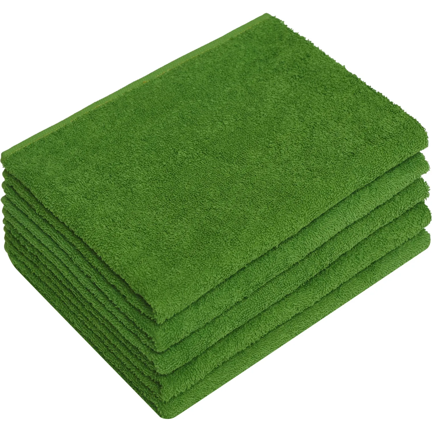 Набор полотенец махровых 5 штук в упаковке 40x70 см 440 г/кв.м тёмно-салатовые