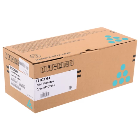 Тонер-картридж лазерный RICOH (SP C250E) SPC250/C260/C261, голубой, оригинальный, ресурс 1600 страни