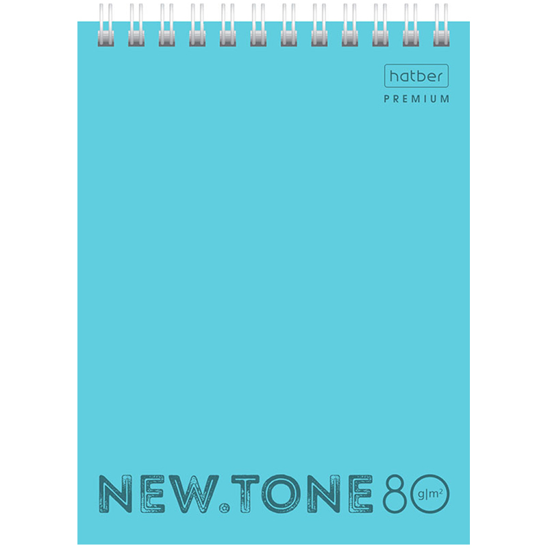 Блокнот А6 80л. на гребне Hatber "Newtone Pastel. Незабудка", 80г/м2, пластиковая обложка