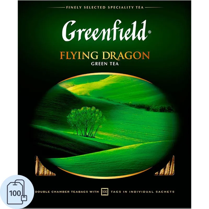 Чай Greenfield Flying Dragon зеленый фольгир.100пак/уп