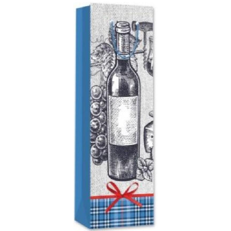 Пакет подарочный DС мат.лам 12,8х36х8,4 Bottle Бутылочка вина 210г ПКП-2659