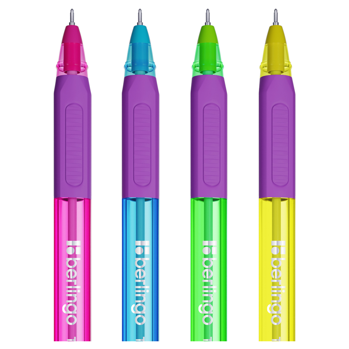 Ручка шариковая Berlingo "Triangle 110 Color" синяя, 0,7мм, грип, корпус ассорти