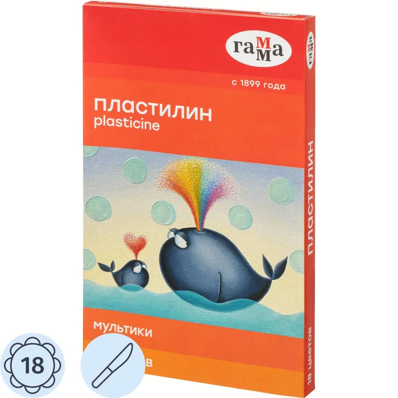 Пластилин 18цв,Мультики,360гр,со стеком,к/к Пластилин 18цв,Мультики,360гр,со стеком,к/к